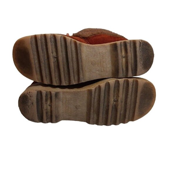 ✅VTG HIPPIE BOOTS BROWN Suede Leather Faux Fur Lining Women's Size 8 *NO INSOLES - Picture 3 of 15